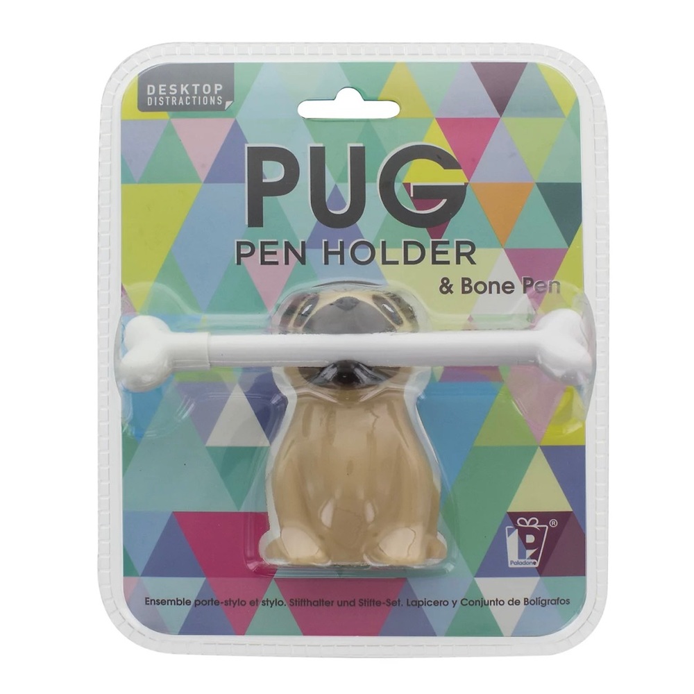 🦴🐾NEW Paladone Pug Pen Holder & Bone Pen Gift Set🐾🦴